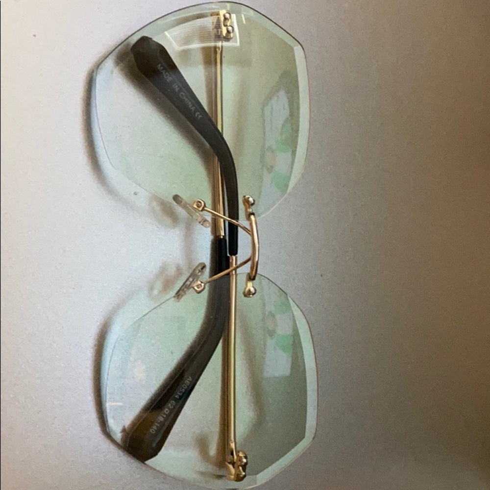 ROUND SUNGLASSES OVERSIZED RIMLESS - Picture 2 of 8